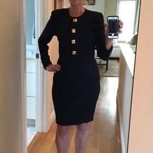 St John Collection by Marie Gray Black Knit Dress